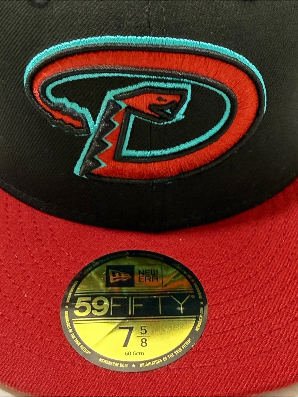 Arizona Diamondbacks  New Era On Field  Road 59fifty Cap 7 5/8 2tone